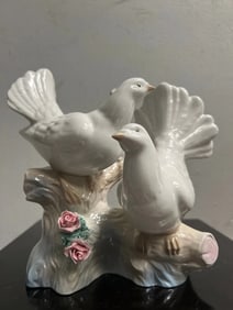Villmaro Ante Valencia Spain Figurine Doves on a Branch with Flowers