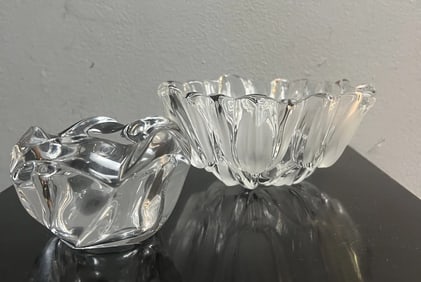 Collection of 2 Candy, Nut or Trinket Crystal Dishes