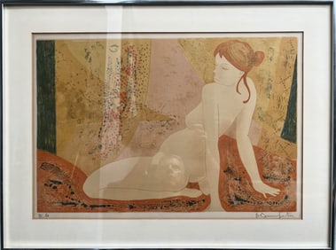 Alain Bonnefoit (B 1937) French Lithograpph Hand Signed Artist Proff