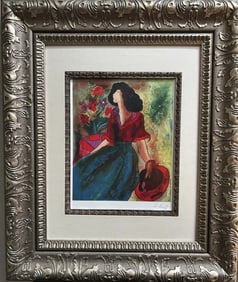 Linda LeKinff "afternoon with Polly II #1" Seriolithograph in Color on Paper COA