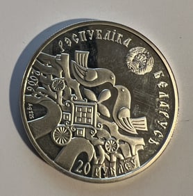Belarus 20 Ruble AG 925 Pure Silver Coin 34.61 Grams