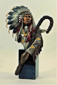 Christopher Pardell Red Cloud Indian Bronze Bust