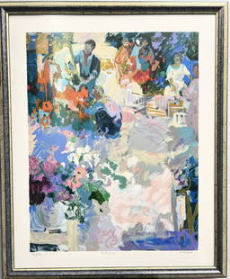 Monique Baroni (1930-2016) "de Paal Cap" Hand Signed Lithograph Numbered 94/300: The product is a hand signed lithograph by artist Monique Baroni, featuring the piece titled "de Paal Cap." The limited edition print is numbered 94 out of 300, showcasing an abstract landscape theme