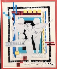 Marvin Murf "Cool Jazz" Created in 1992 Mixed Media South Florida Artist