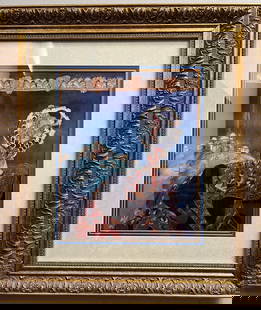 Daniela Kaufman Hand Embellished Enameled Gicl Hand Embellished Enameled Giclee: The product is a medium-sized hand embellished enameled giclee print by artist Daniela Kaufman. It depicts a cityscape subject in a contemporary art style, with limited edition production technique.