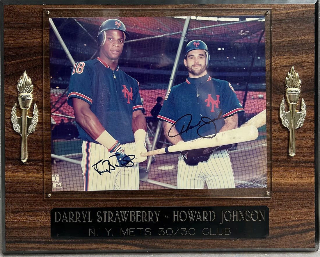Darryl Strawberry & Howard Johnson Autographed NY Mets 30/30 Club 1987 (1 of 1)