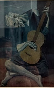 Pablo Picasso "The Old Guitarist" Pencil Signed Print from his Blue Period w coa