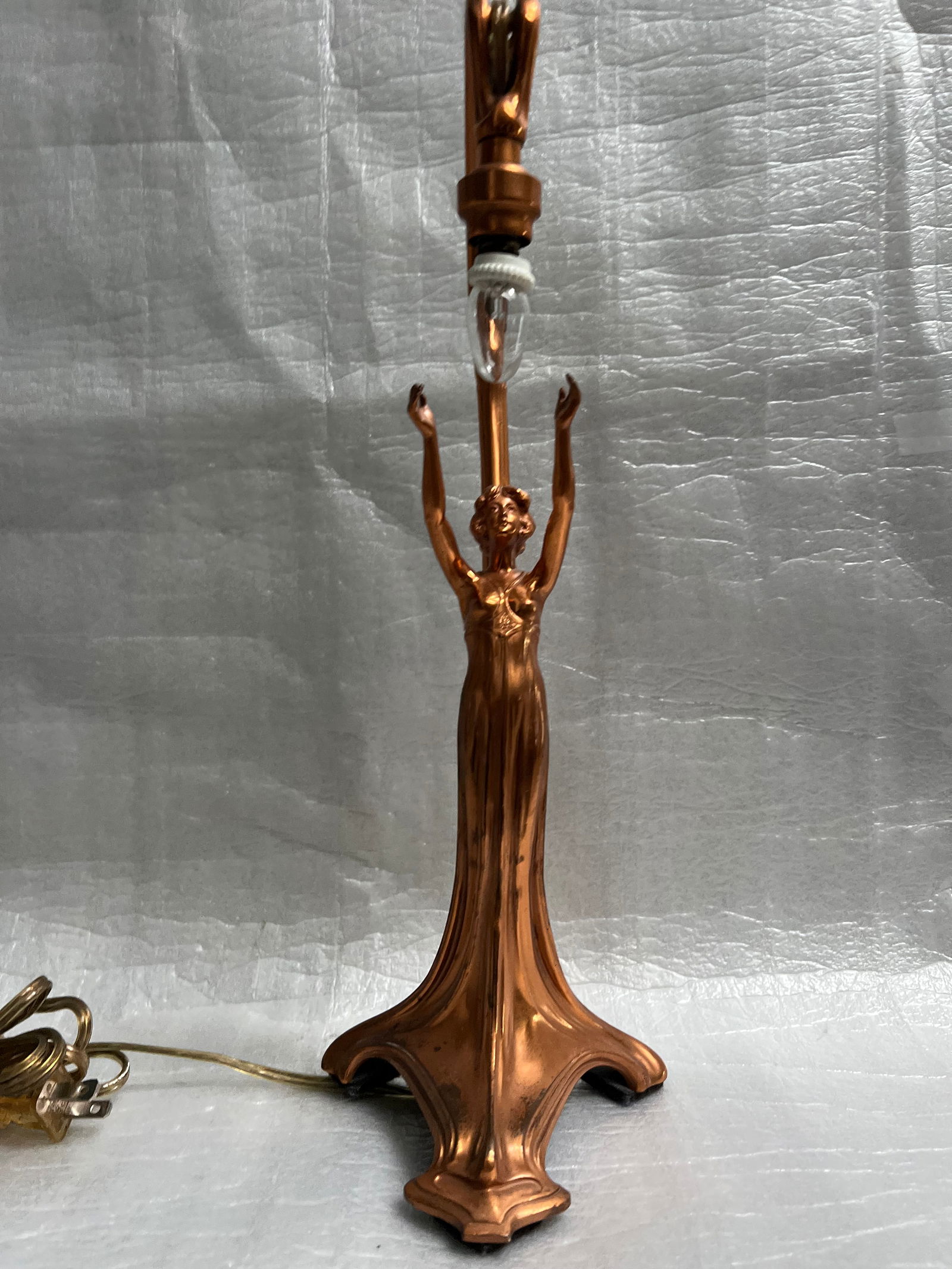Art Nouveau Bronze Figural Table Lamp Featuring a Female Figure 16" T (1 of 3)