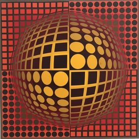 Victor  Vasarely ( 1906-1997) "Domo"  Limited Edition Serigraph W Coa -Appraisal