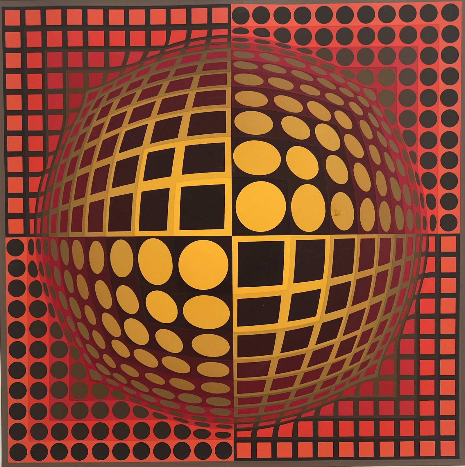 Victor  Vasarely ( 1906-1997) "Domo"  Limited Edition Serigraph W Coa -Appraisal (1 of 4)