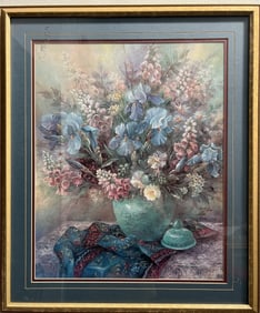 Lena Liu " Flowers in a Vase" Hand Signed and Numbered