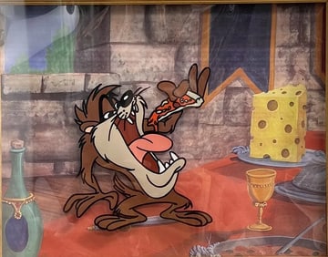 Tazmania Devil" Original Production Cell From Warner Brothers COA and Apprisal