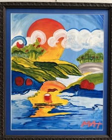 Max Peter (Born 1922) , Peter Max Painting – 1980s Era – Professionally Restored