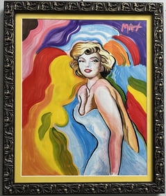 Max Peter (Born 1922) "Marilyn Monroe , Peter Max Painting – 1980s Era – Professionally Restored