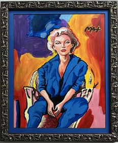 Max Peter (Born 1922) "Marilyn Monroe , Peter Max Painting – 1980s Era- Professionally Restored
