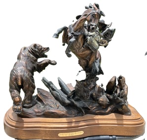 VIC PAYNE "In the Land of the Wile & Lonesome" Bronze Statue w Coa and Appraisal