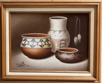 Myung Mario Jung Original Indian Potters Oil on Canvas