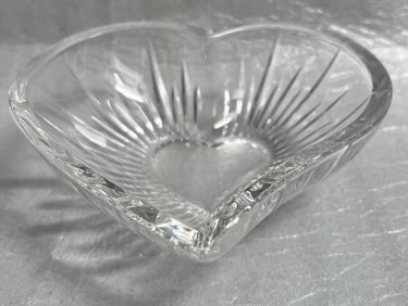 Mikasa Heart Shaped Trinket Dish Clear Glass Gold Trim