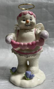 Lenox "Snowy Sweetheart" Figurine: Exclusive edition angel snow girl with pink hearts and 24K gold accents 5.5" T 3" W
