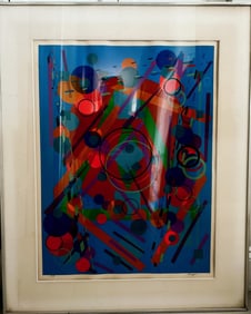 Joseph Grippi (1924-2001 American) " Colored Circles" 1968 AP Hand Signed