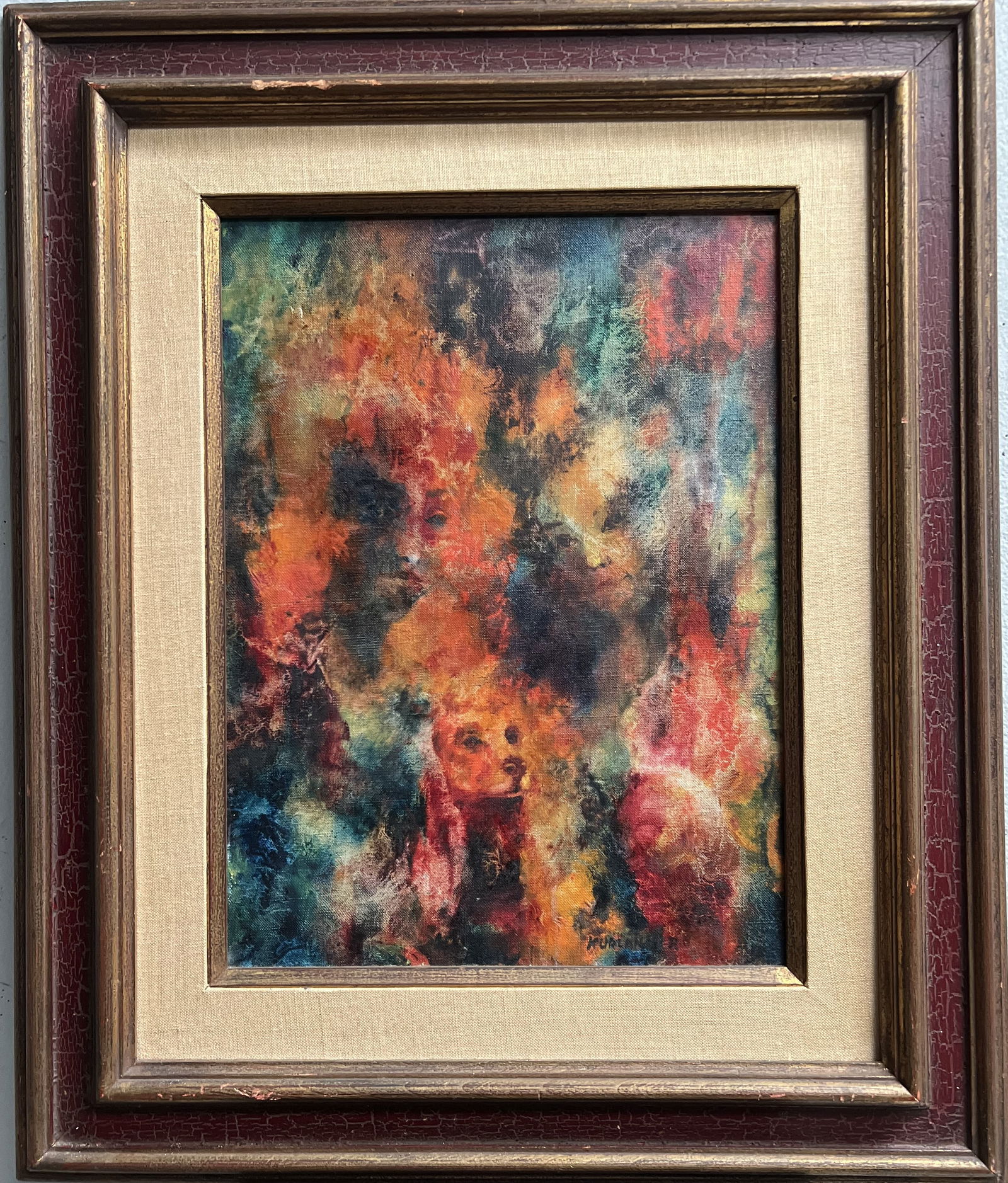 Honey W Kurlander (b 1929 American) Impession Surreallism Abstract Painting (1 of 4)