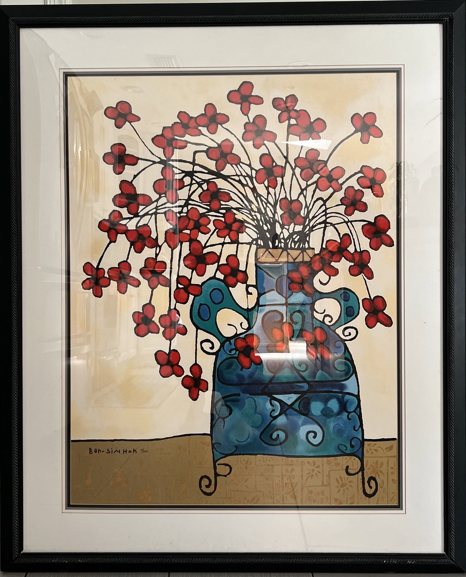 Avi Ben-Simhon (Israeli, 1947-2020) Hand Signed and Numbered Framed: Avi Ben-Simhon (Israeli, 1947-2020) Hand Signed and Numbered, Framed 39" x 47"