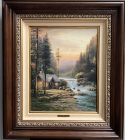 THOMAS KINKADE " Beauty of the Forest" Limited Edition Giclee on Canvas Framed w COA