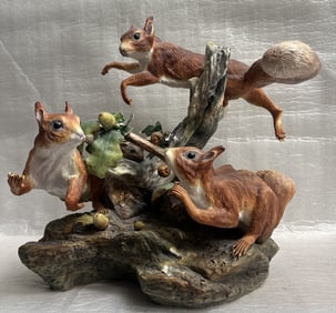 Boehm Porcelain, Limited Edition, European Red Squirrels Figurine