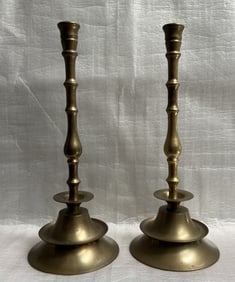 Set of 2 Mottahedeh Historic Charleston Brass Candle Holders