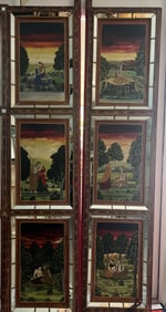 India Arch Doors Circa Mid Century Hand Painted Vintage Doors