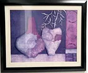 NORMAN J OLSON, THE ARTIS AND POET , LITHOGRAPH UNDER GLASS