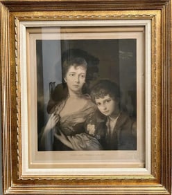 THOMAS GAINSBOROUGH "ELIZA AND THOMAS LINLEY" VINTAGE ENGRAVING BY J.W. CHAHMAN