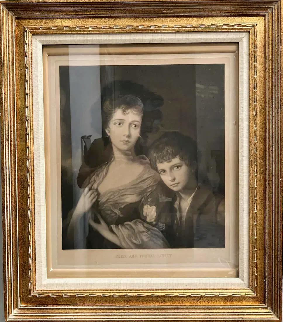 THOMAS GAINSBOROUGH "ELIZA AND THOMAS LINLEY" VINTAGE ENGRAVING BY J.W. CHAHMAN (1 of 2)