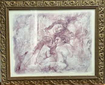STUNNING FRAMED LITHOGRAPH BY FRANCOIS FRESSINIER 34 X 28