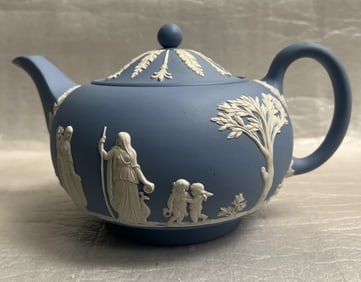 Wedgwood Jasperware Blue Teapot.