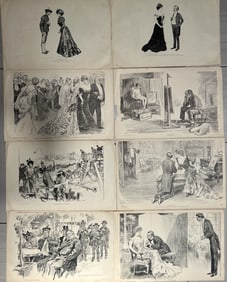 A Collection of 17 Double Sided Vintage Prints