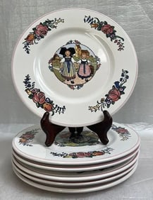 "HANSI" Six 8.5" Round Ceramic Dinner Dishes