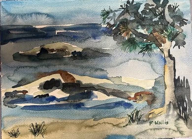 F Wallis Original Watercolor on Paper "Pocket Water"