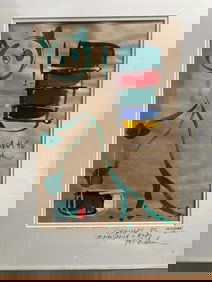 Max Arthur Cohn, attributed to"Chariots" 1993 New York Paint on Paper Framed