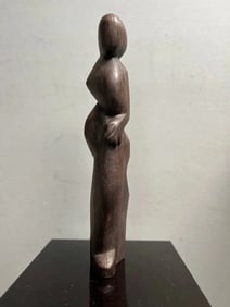 Vintage Late 20th C Wood Sculpture Hand Carving by Tinsley Penna Signed & Dated