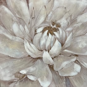 B Blingbling "Peony Flower" in Neutral Tones Wall Decor Large Print on Canvas
