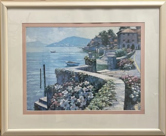 Howard Behrens (1933-2014) "II Largo Como" Large Serigraph on Paper 1991