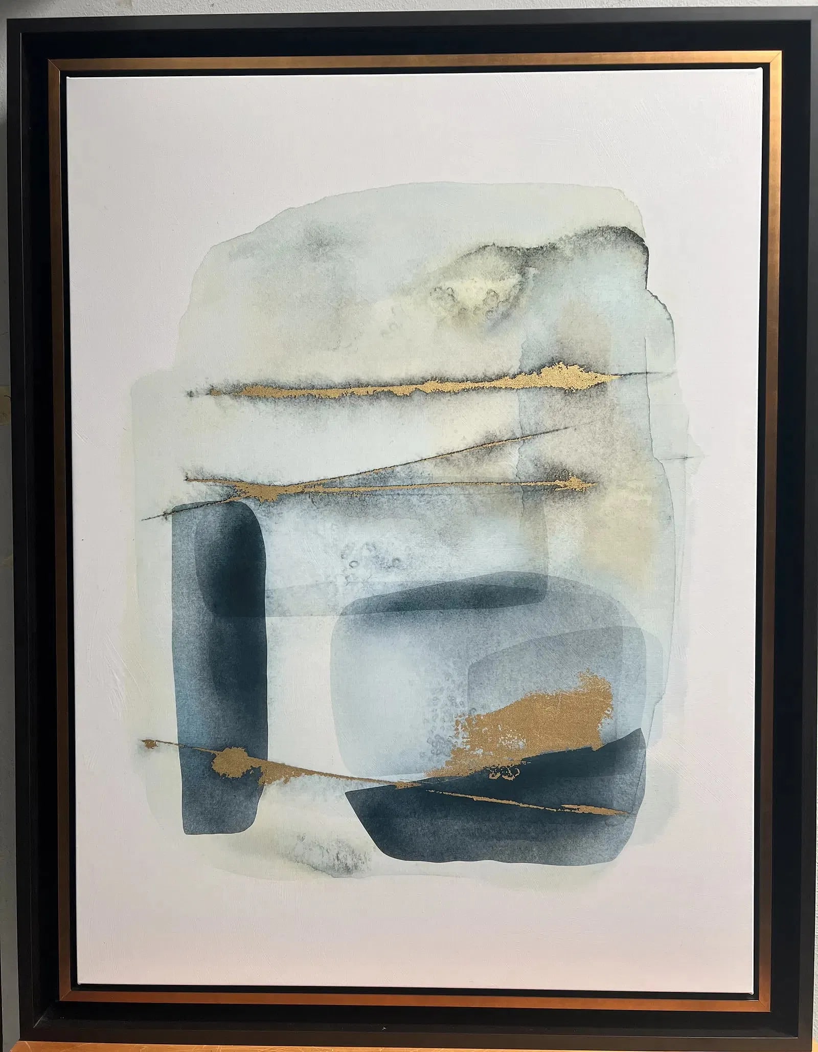 Marc-Michaels Interior Design Stunning Detail Beautifully Framed: This stunning piece by Marc-Michaels is a true work of art. The beautiful abstract design titled "Silent Cloud 1V" is framed and ready to be displayed. The artist's signature is prominently displayed,