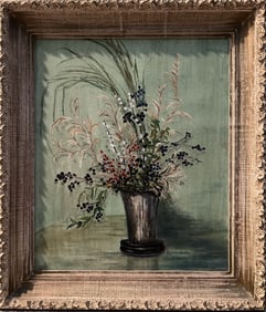Charles Worth Still life depicting a floral arrangement in a vase Mid Century