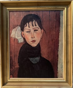 Amedeo Modigliani "Marie. daughter of the People Print on Board Mid century