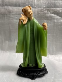 Wony Italy Faux Jade Geisher Asian Women Figurine 11" T