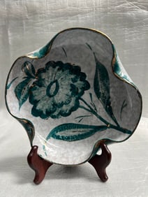 Vintage Italian ceramic bowl, hand-painted with a floral design