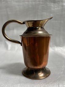 Vintage copper and brass pitcher , "Weba Ware" from England