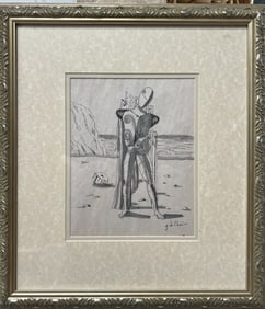 Giogio De Chirico ,attributed to , Inc on Paper Auction Lables on back