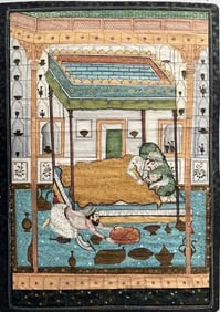 PICHWAI PAINTING OF RAJASTHANI RAJASTHAN INDIA HAND PAINTED ON COTTON CLOTH